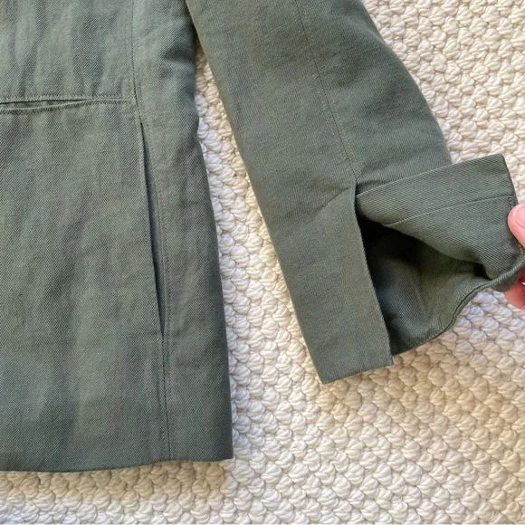 Apiece Apart oversized olive green linen blend blazer - Picture 4 of 16